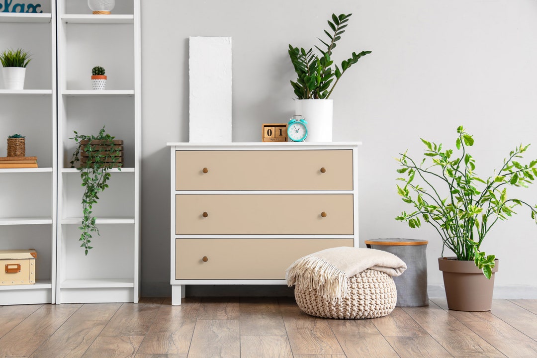 Beige Color Furniture Sticker, Texture Adhesive Foils, Solid Color ...