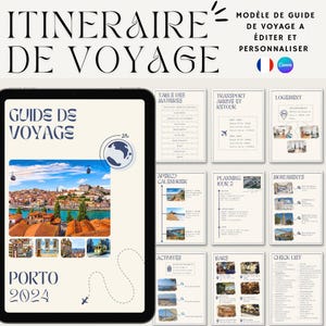 French Travel Itinerary Template - Digital Travel Planner - Digital Vacation Journal - Customizable Guide Canva