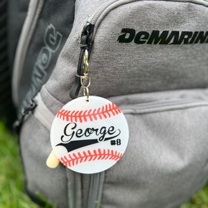 Personalized Baseball Keychain, Handmade Bat Keychain, Team Gift, Baseball Lover Gift