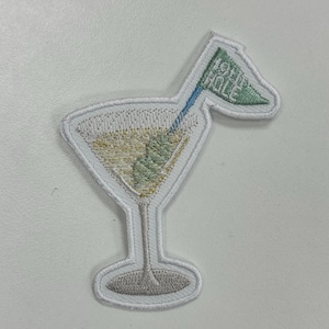 19th Hole Golf Flag Embroidered Patch: Dirty Martini Iron-On Applique