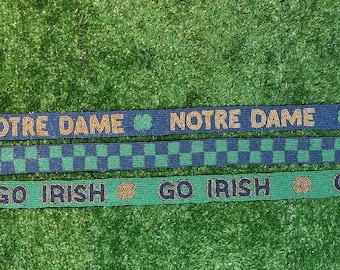Beaded Notre Dame Game Day Strap – Navy and Green Crossbody Bag Accessory
