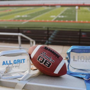 Clear Crossbody Bag Detroit Lions Stadium Purse, blue white silver ONE PRIDE, NFL Football Game Day