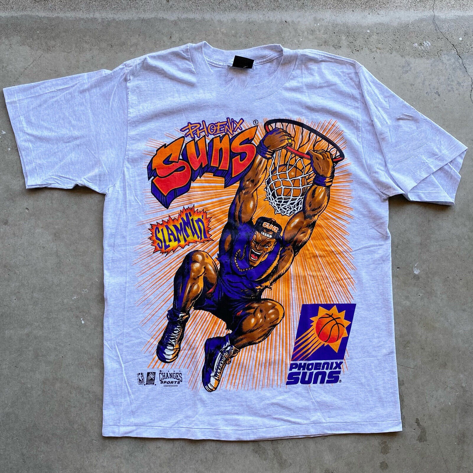 Vintage 90's Phoenix Suns T Shirt Salem Sportswear NBA 