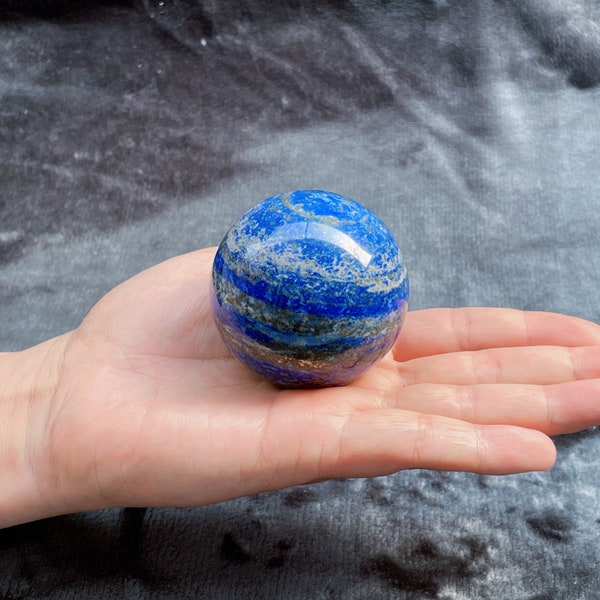 Natural Lapis Lazuli Sphere - Healing Crystal Ball for Home Decor and Meditation