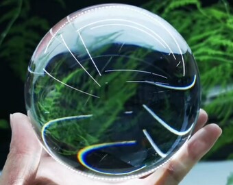 Gran bola de cristal transparente, bola mágica, adivinación, incremento, bola transparente natural, mascota enojada, 103mm
