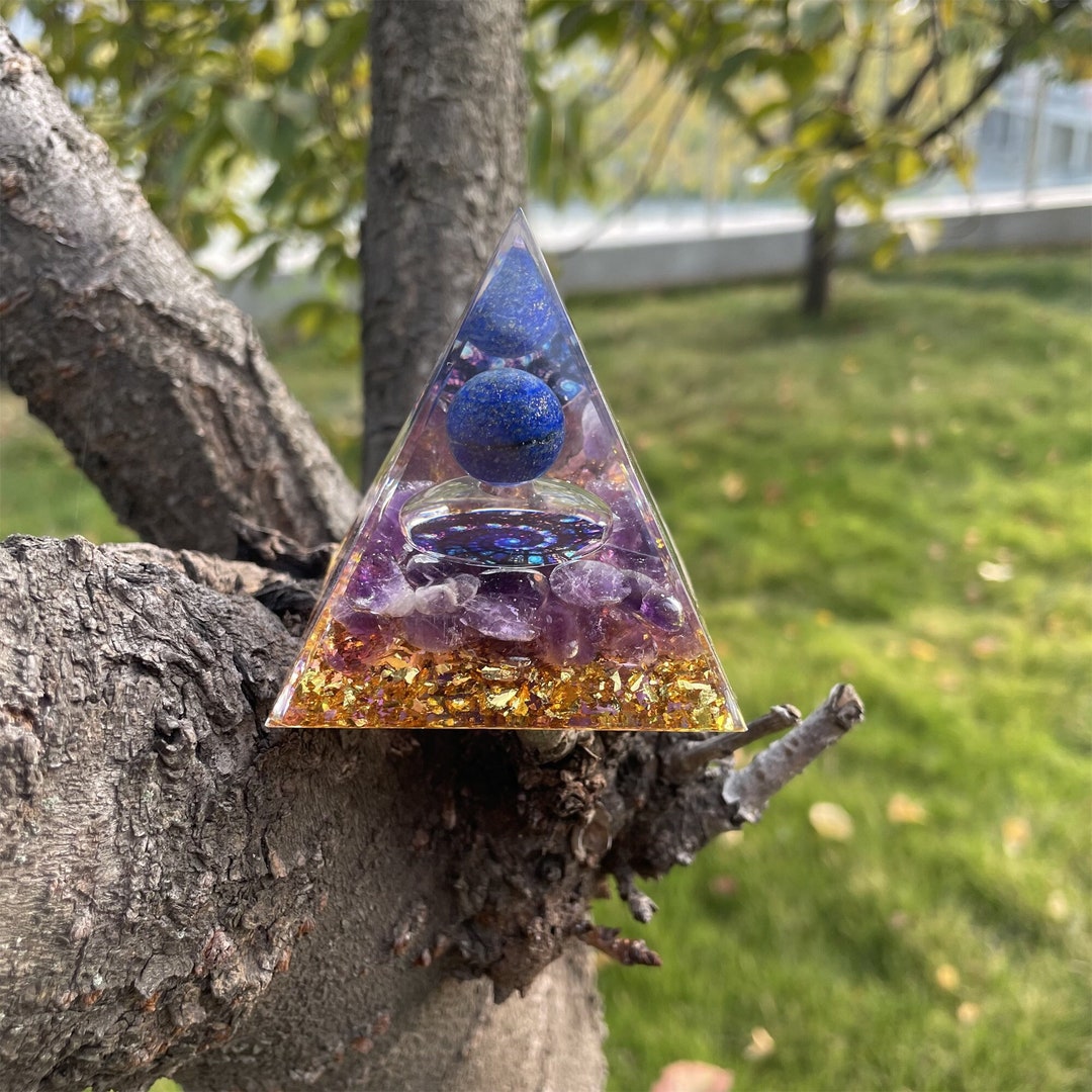 Above the Firmament, the Orb of Lapis Lazuli Crystal Amethyst Orgonite
