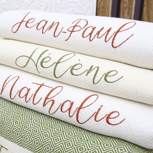 Personalized Monogrammed Turkish Cotton Towel - New Year Gift, Birthday Gift, Bridal Party Favor and Custom Beach Towel,  Bridesmaid Towel