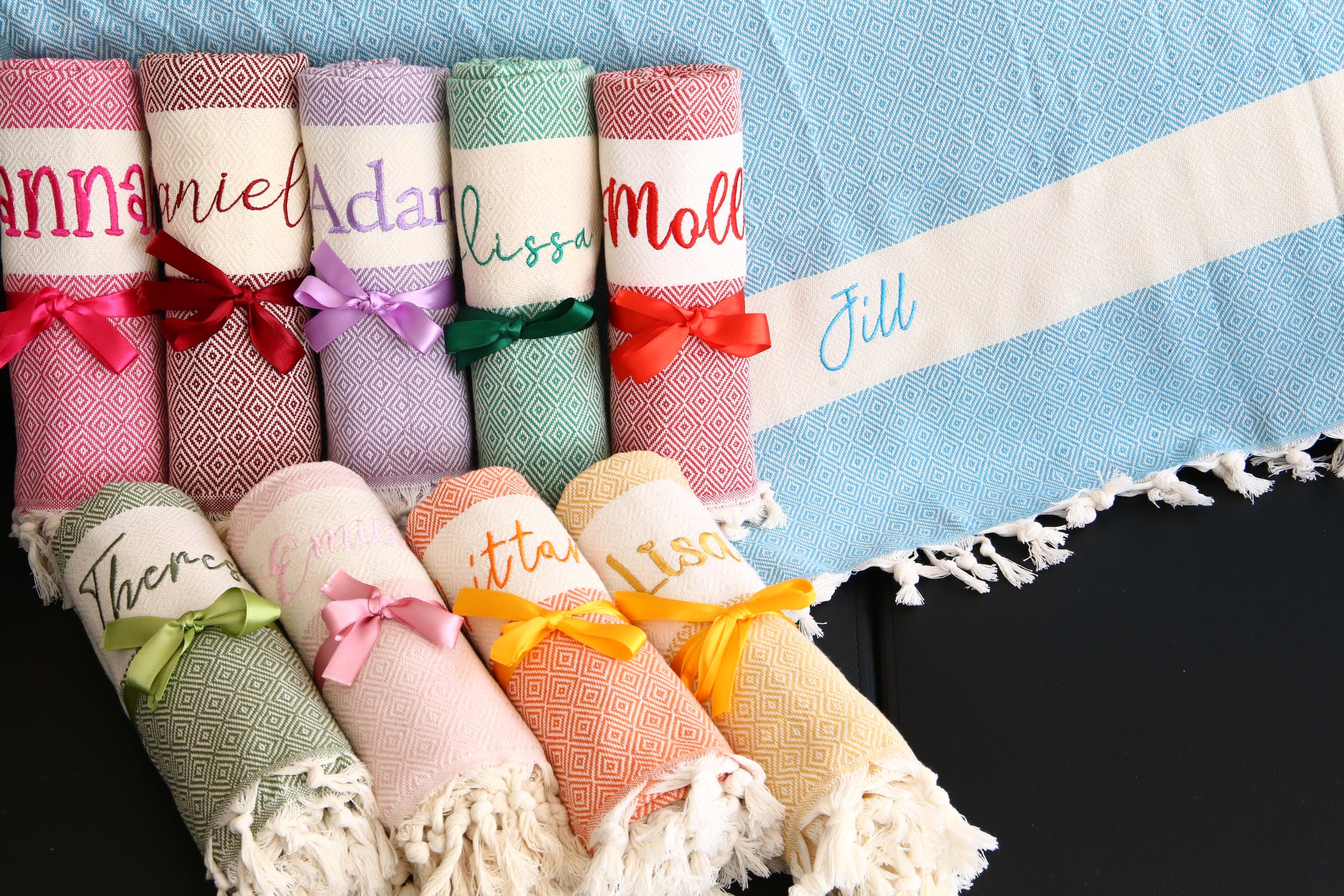 Bachelorette Party Favors, Turkish Towel, 40"x70", Personalized Beach Towel, Bridal Party Favors, Maid of Honors Gift, Towel In Bulk, Gifts