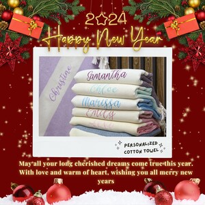 New Year Gift, Personalized Turkish Beach Towel, Party Towel, Bachelorette Party Favors, Monogrammed Towel for Guest, Gifts For Her, Towels