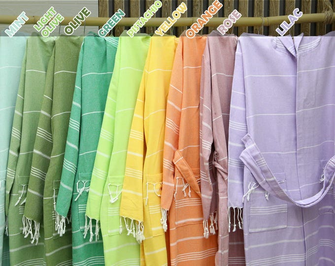 cotton turkish bathrobe, pool robe, morning gown hammam dres beach cloths, gift dressing gown, gift for her, hotel robe, Turkish Towel Robes