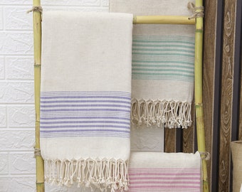 Personalized Linen Beach Towel, Linen Bridesmaid Gift Towel, Wholesale Towel, Anniversary Gift, Shower Party Favor, Gifts For Him,40&quot;x70