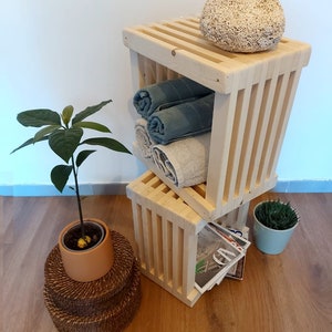 Espositore a Isola con cassette porta Frutta, Espositore in legno