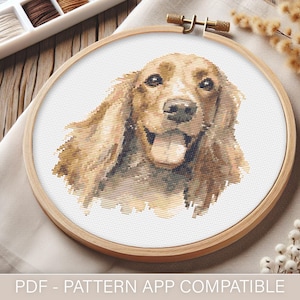 Cocker Spaniel Cross Stitch Pattern:  Dog Design (PDF)