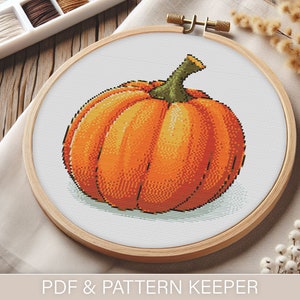 Halloween Pumpkin Cross Stitch Pattern (PDF) | Easy to Follow | Pattern Keeper Friendly