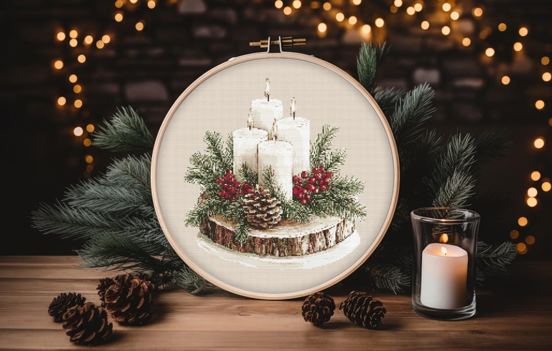 Advent Candles Christmas Cross Stitch Pattern (PDF) | Easy to Follow ...
