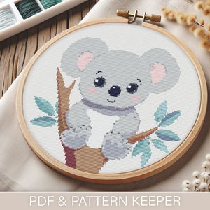 Cute Koala Cross Stitch Pattern (PDF) | Easy to Follow | Pattern Keeper Friendly