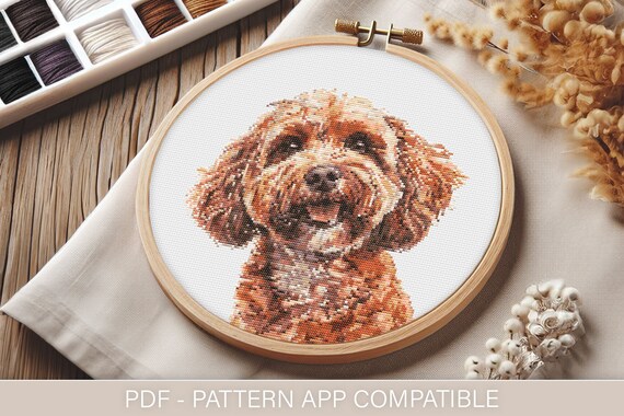 Cavapoo Dog Cross Stitch Pattern: embroidery (PDF)