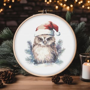 Christmas Owl Cross Stitch Pattern (PDF) | Easy to Follow | Pattern Keeper Friendly