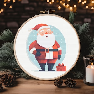 Christmas Santa Cross Stitch Pattern (PDF) | Easy to Follow | Pattern Keeper Friendly