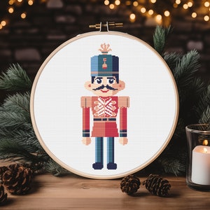 Nutcracker DIY Modern Cross Stitch Christmas Pattern | PDF Download (EN)