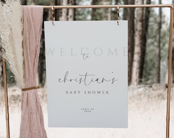 Baby Shower Willkommensschild Vorlage, Willkommensschild Babyparty, Minimalistisches Babyparty-Willkommensschild Bearbeitbares Willkommensschild Modernes Willkommensplakat