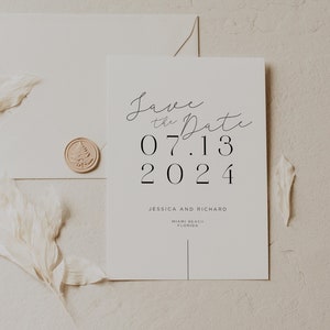 Elegant Save the Date Template, Minimalist Save The Date, Custom Modern Simple Save the Date Card, Editable, Save our Date, Instant Download image 1