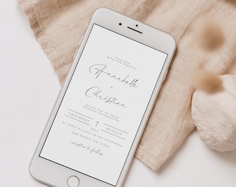 Minimalist Electronic Wedding Invitation: Online Evite (Digital Download)