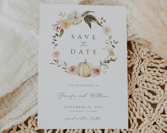 Save the Date Fall Invitation Template, Fall Save the Date, Rustic Save the Date Invite Template, Save the Date Card, Wedding Announcement