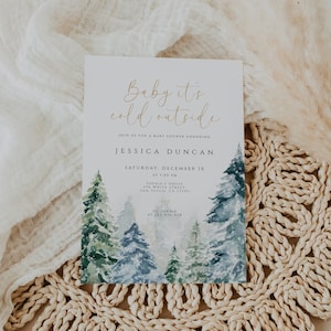 Winter Baby Shower Invitation, Baby Its Cold Outside Baby Shower, Christmas Baby Shower Invite, Baby Its Cold Outside Invitation Template