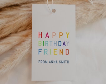 Editable Birthday Gift Tags: Printable Party Favor Template (Digital Download)