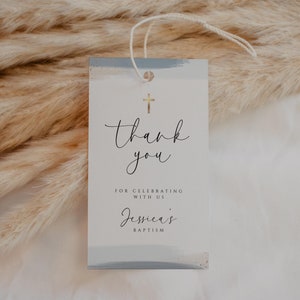 Blaues Aquarell Taufe Gunsten Tag: Bearbeitbare Vorlage (Digitaler Download)