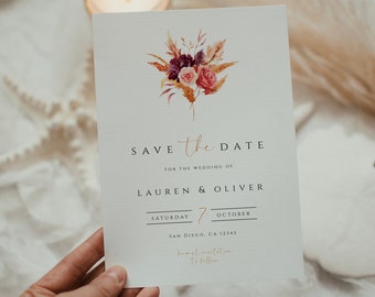 Fall Save the Date, Rustic Save the Date Template, Fall Wedding Save The Date Card, Autumn Wedding Save Our Date, Editable Save the Date