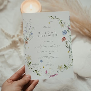 Floral Bridal Shower Invitation Wildflower Boho Bridal Shower Invitation Template Spring Florals Bridal Shower Invite Download Bridal Brunch