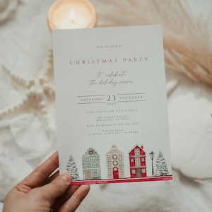 Christmas Invitation Editable Christmas Party Invitation Holiday Party Invitation Template Christmas Invitation Card Christmas Party Invite