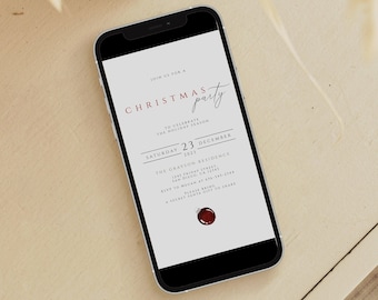 Editable Christmas Party Invitation: Holiday Dinner Evite (Digital)