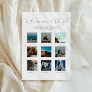 Where Were They Photo Game, Engagement Party Games, Holiday Destination Photo Guessing Game, Couples Shower Games, Bridal Shower Game