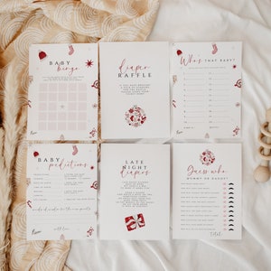 Christmas Baby Shower Games Bundle, Santa Game Pack Bundle, Holiday Baby Shower Games Editable, Winter Baby Shower Gender Neutral, Download