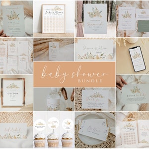 Fall Baby Shower Invitation Bundle Template Little Pumpkin Baby Shower Bundle Autumn Shower Decorations Fall Baby Shower Games Editable