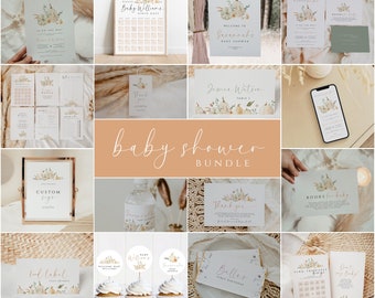 Fall Baby Shower Invitation Bundle: Little Pumpkin Theme (Digital Download)