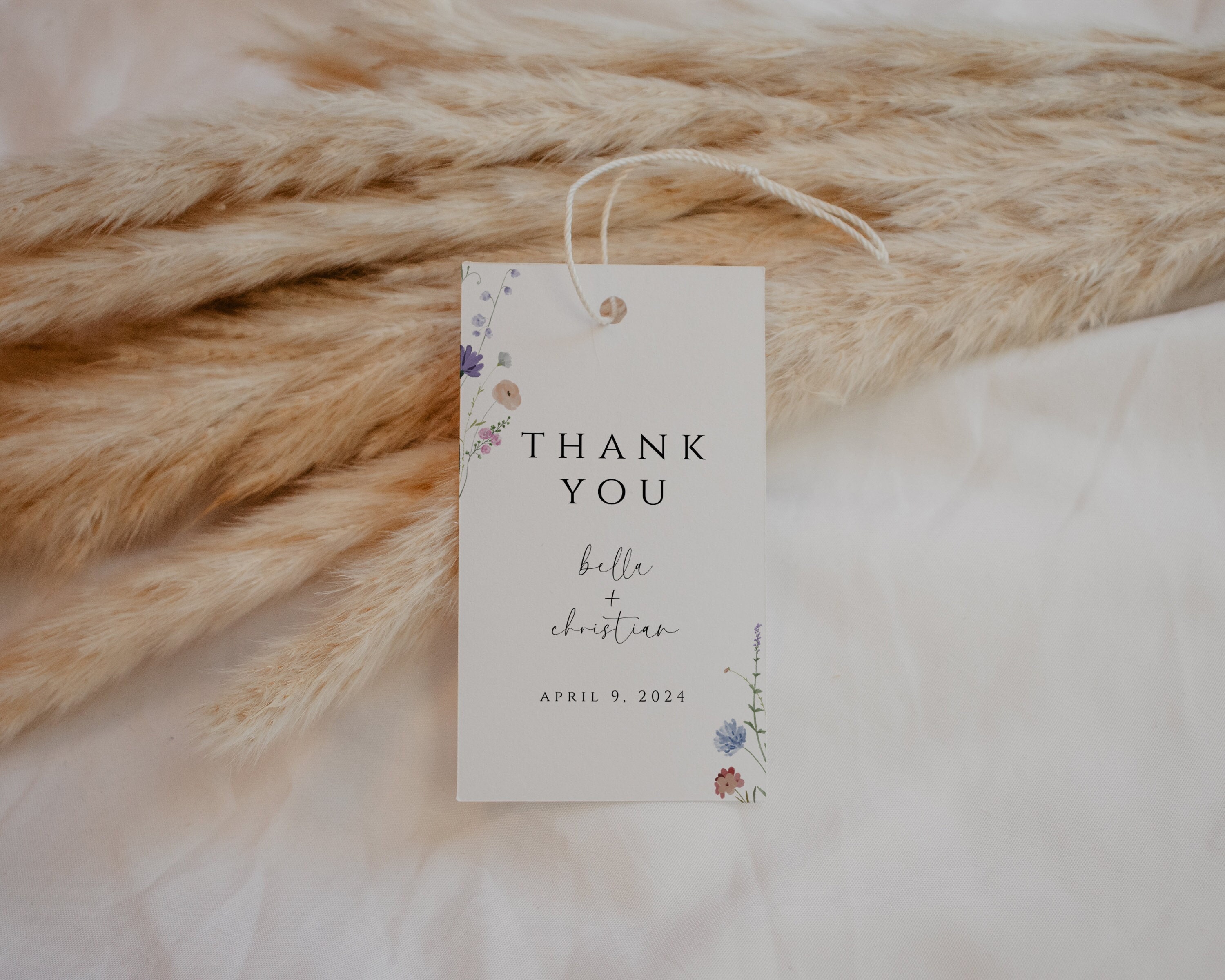 Editable Tags Instant Download, Wildflower Custom Tag, Floral Tag, Wedding Tag, Wildflower Gift Tag, Summer, Spring Wild Flowers, Template