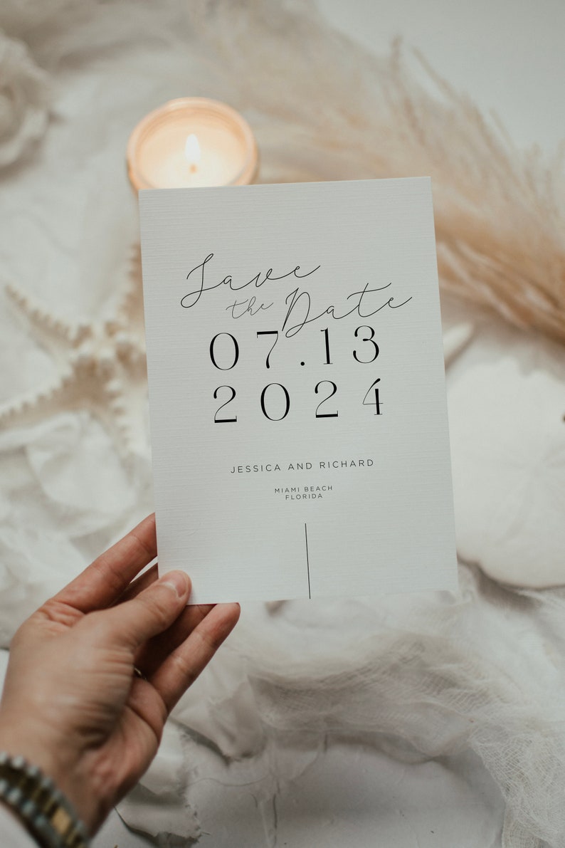 Elegant Save the Date Template, Minimalist Save The Date, Custom Modern Simple Save the Date Card, Editable, Save our Date, Instant Download image 2