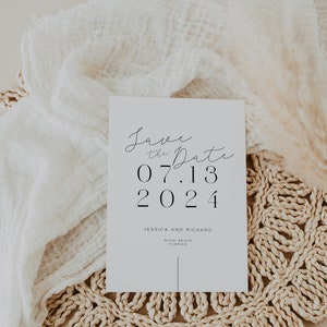 Elegant Save the Date Template, Minimalist Save The Date, Custom Modern Simple Save the Date Card, Editable, Save our Date, Instant Download image 4