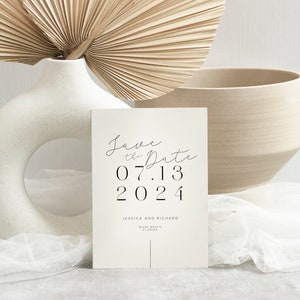 Elegant Save the Date Template, Minimalist Save The Date, Custom Modern Simple Save the Date Card, Editable, Save our Date, Instant Download image 3