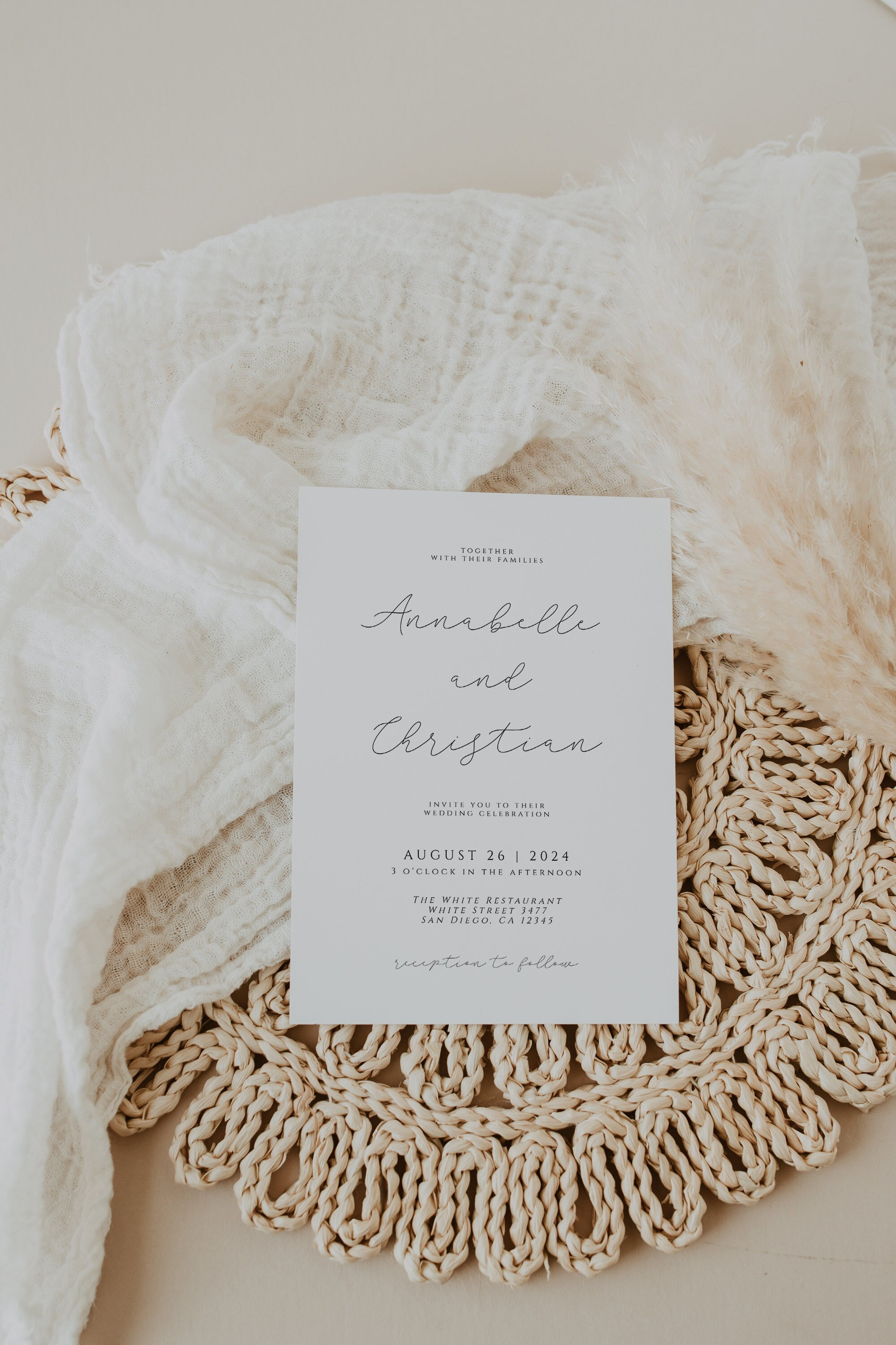 Simple Wedding Invitation Template Set