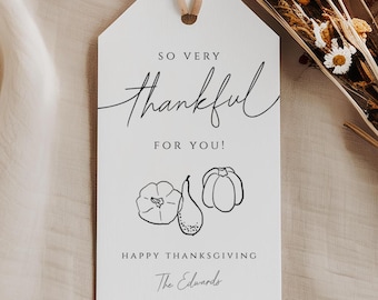 Afdrukbare sjabloon voor Thanksgiving-cadeaukaartjes: bewerkbare herfstbedankkaartjes (direct downloaden)