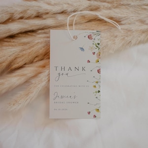 Wildflower Thank You Tags: Editable Bridal Shower Favor (Digital Download)