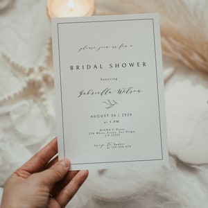 Minimalist Bridal Shower Invitation Template, Simple Bridal Shower Invite, Elegant, Modern, Editable, Instant Download, Printable Invite image 2