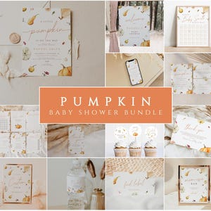 Little Pumpkin Baby Shower Bundle Fall Baby Shower Invitation Package Printable Pumpkin Baby Shower Decorations Games Editable Template