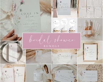 Wildflower Bridal Shower Invitation Bundle: Editable Shower Games (Digital Download)