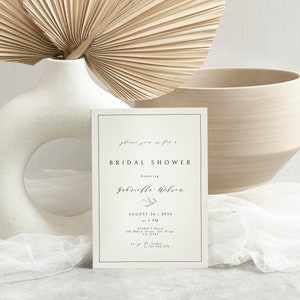 Minimalist Bridal Shower Invitation Template, Simple Bridal Shower Invite, Elegant, Modern, Editable, Instant Download, Printable Invite image 3